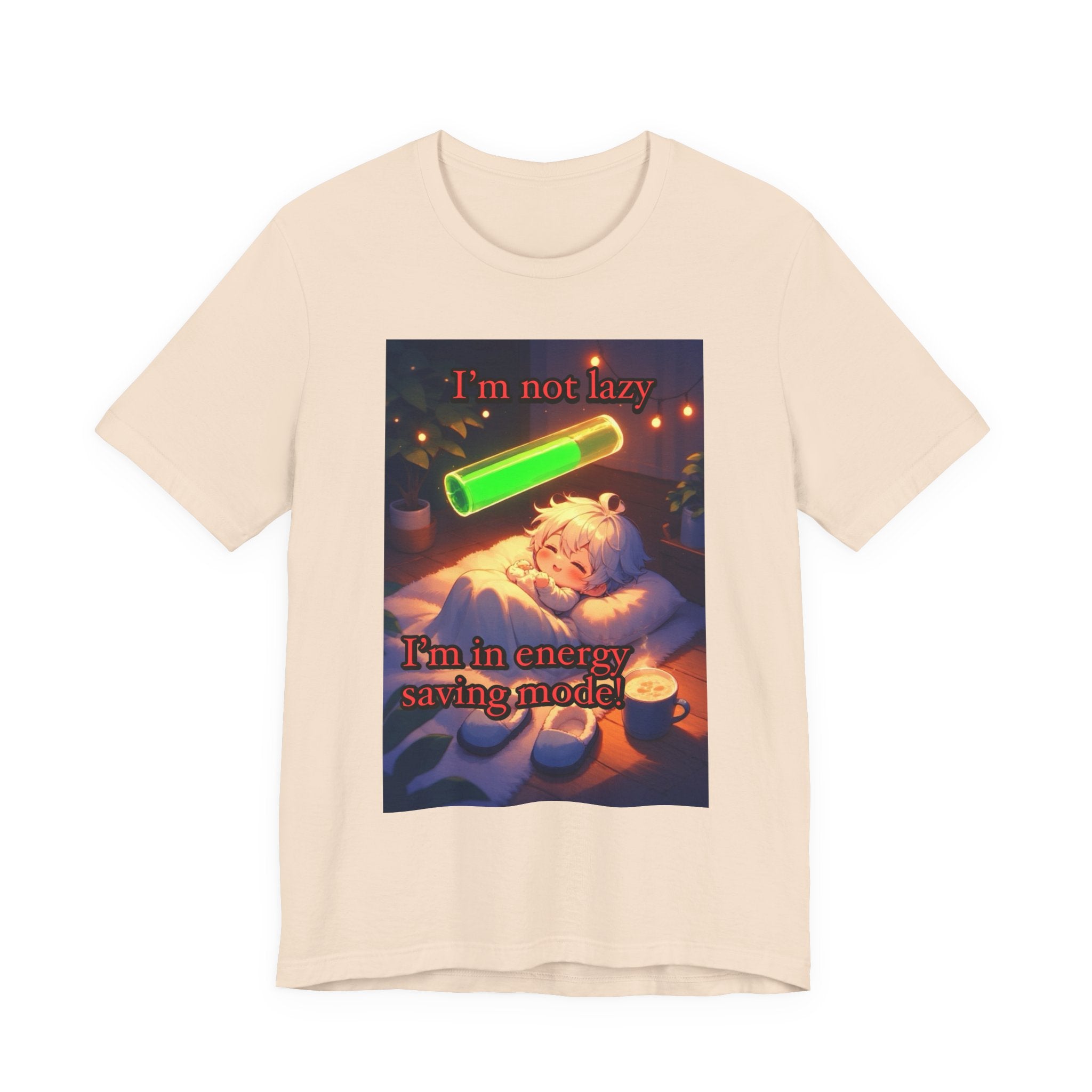 Energy saving mode. Male themed t-shirt