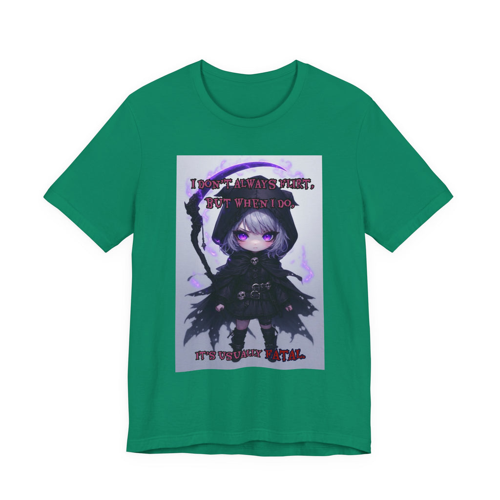 Fatal flirting. Female themed t-shirt.