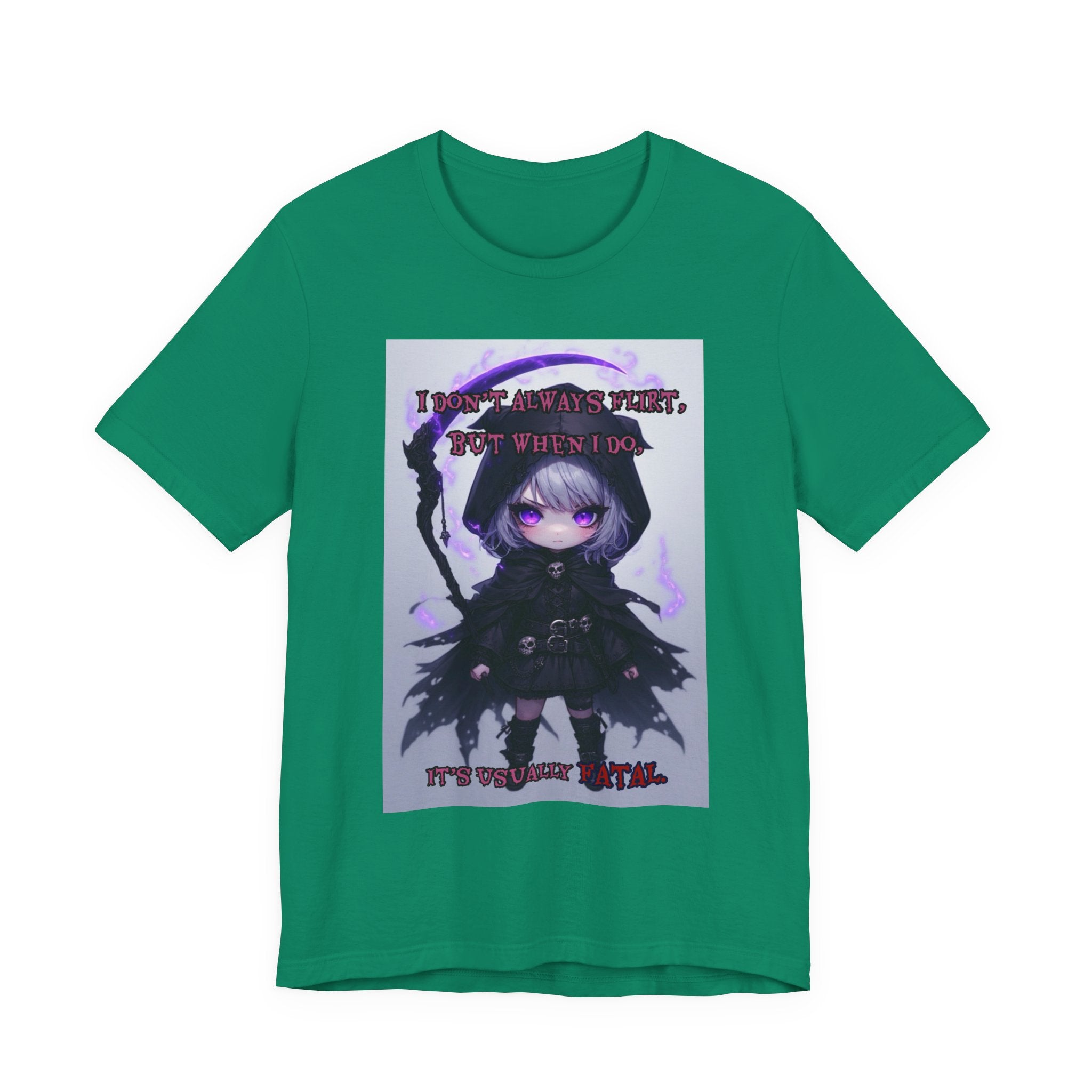 Fatal flirting. Female themed t-shirt.